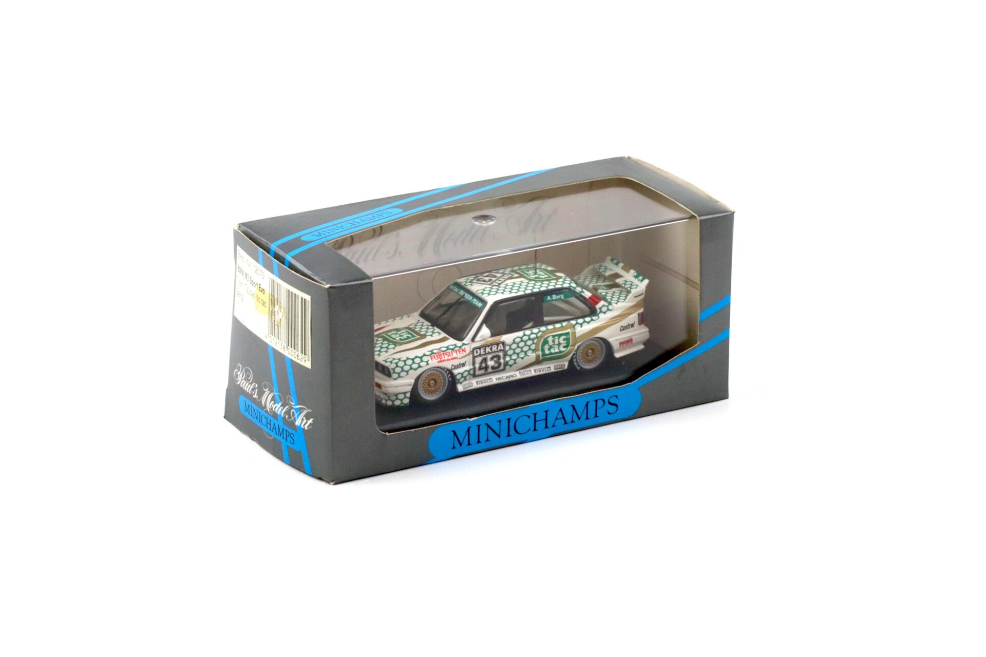 1:43 Minichamps BMW M3 E30 Sport Evo Team Tauber Tic Tac #43 A.Berg