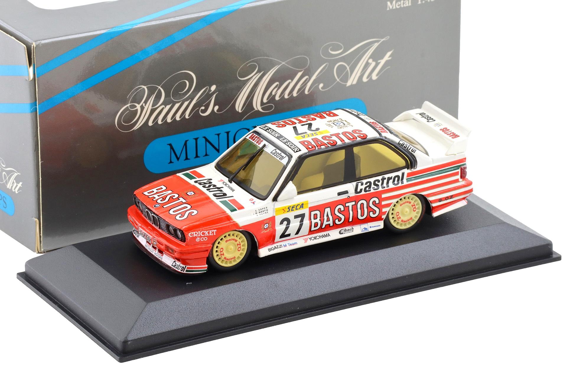 1:43 Minichamps BMW M3 E30 Bigazzi/ Bastos 24h SPA 4th Place #27 Bastos