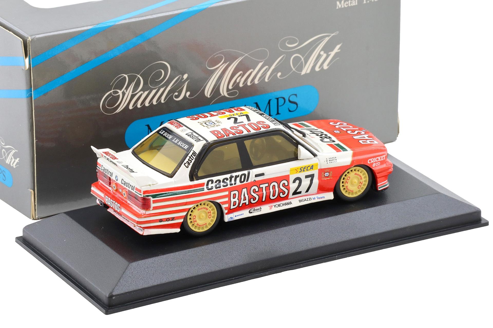1:43 Minichamps BMW M3 E30 Bigazzi/ Bastos 24h SPA 4th Place #27 Bastos