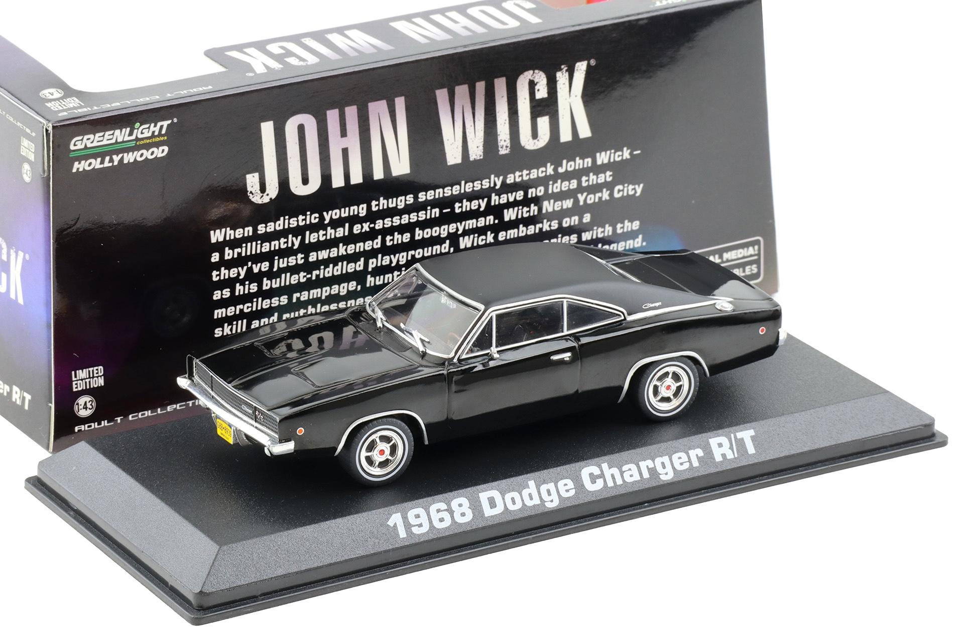 1:43 Greenlight 1968 Dodge Charger R/T Coupe black JOHN WICK