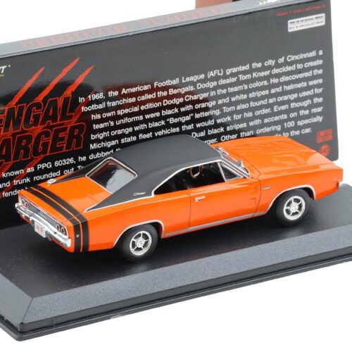 1:43 Greenlight 1968 Dodge Charger R/T Coupe Bengal Charger orange/ black