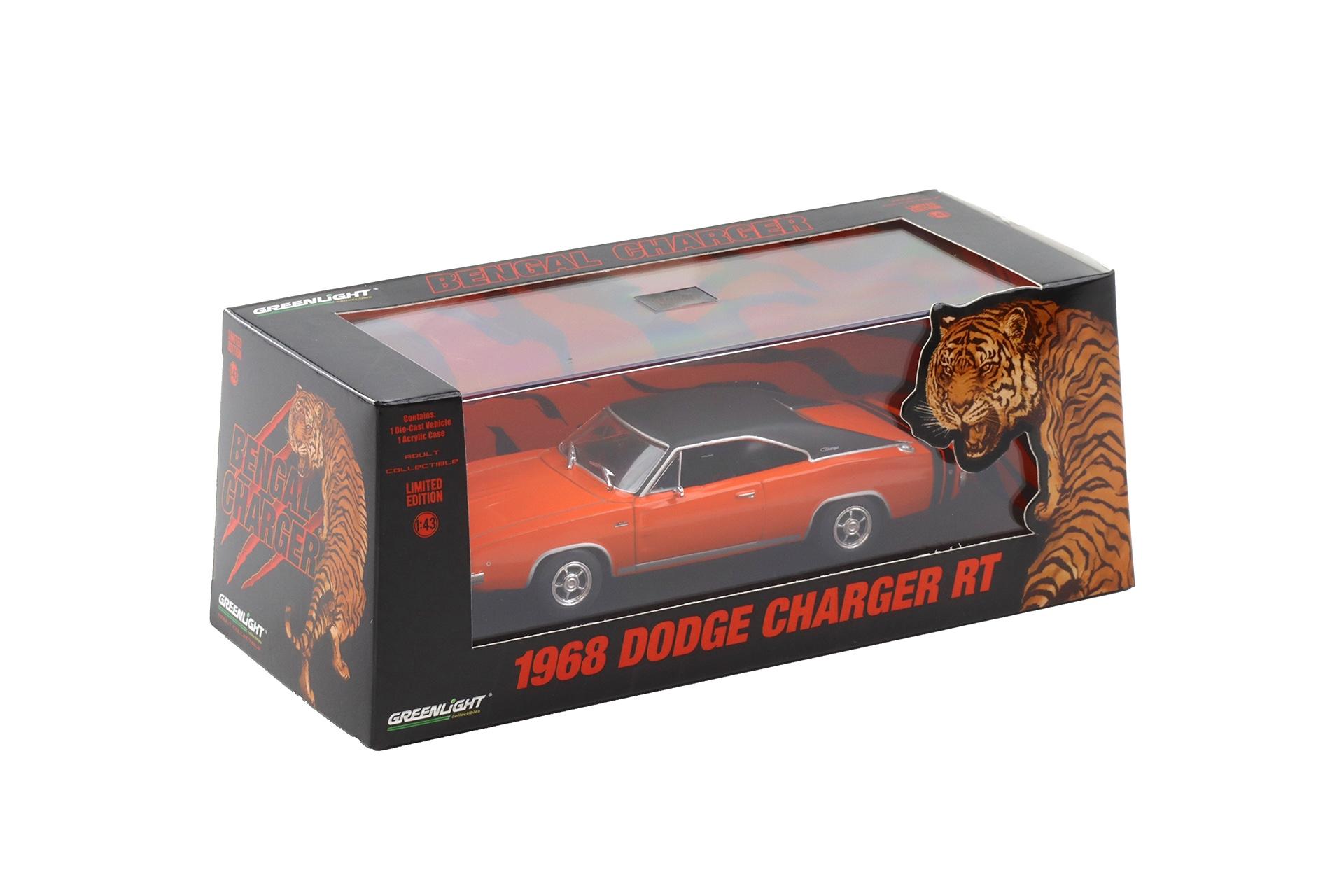 1:43 Greenlight 1968 Dodge Charger R/T Coupe Bengal Charger orange/ black