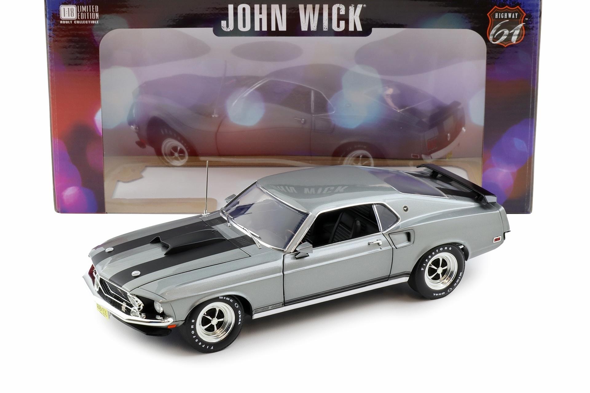 1:18 Highway61 Ford Mustang Boss 429 JOHN WICK grey/ black 1969