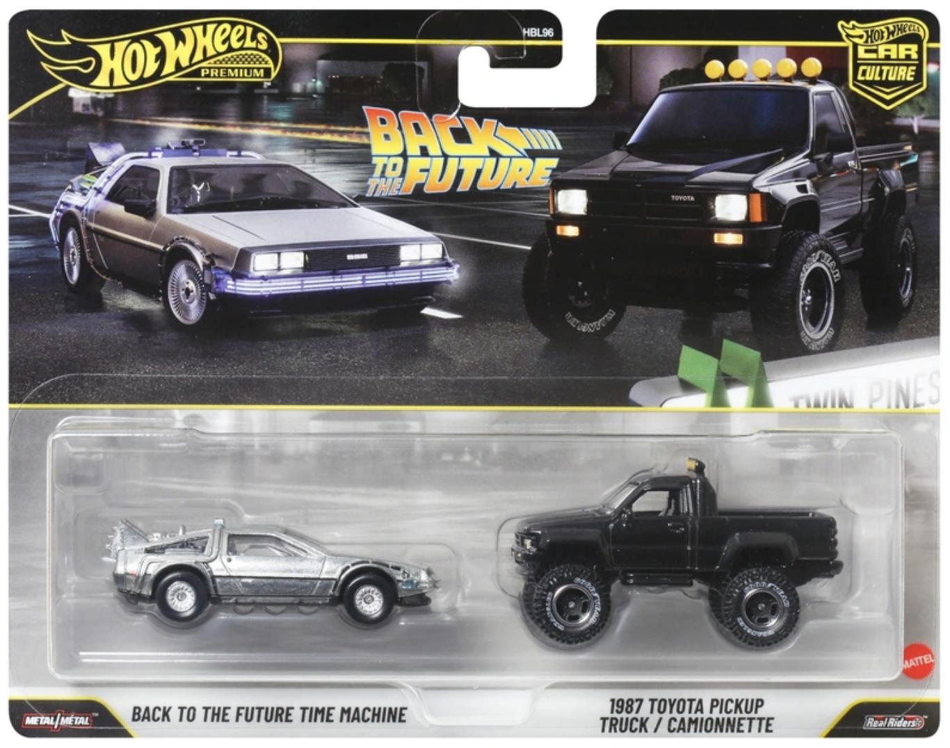 1:64 Hot Wheels 2026 Premium 2-Pack 979V Back to the Future Time Machine + Toyota