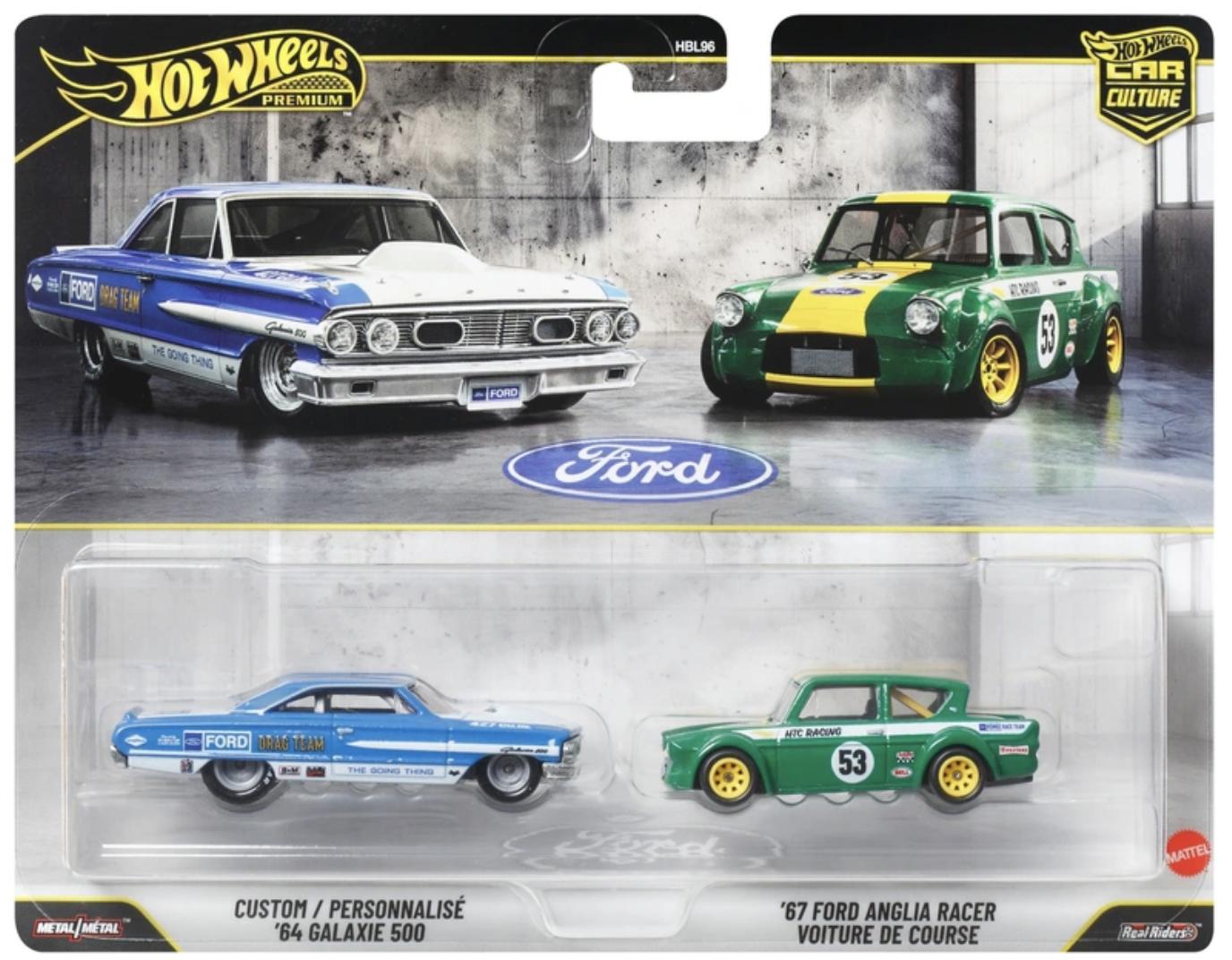 1:64 Hot Wheels 2026 Premium 2-Pack 979V Custom Ford Galaxie 500 + Ford Anglia