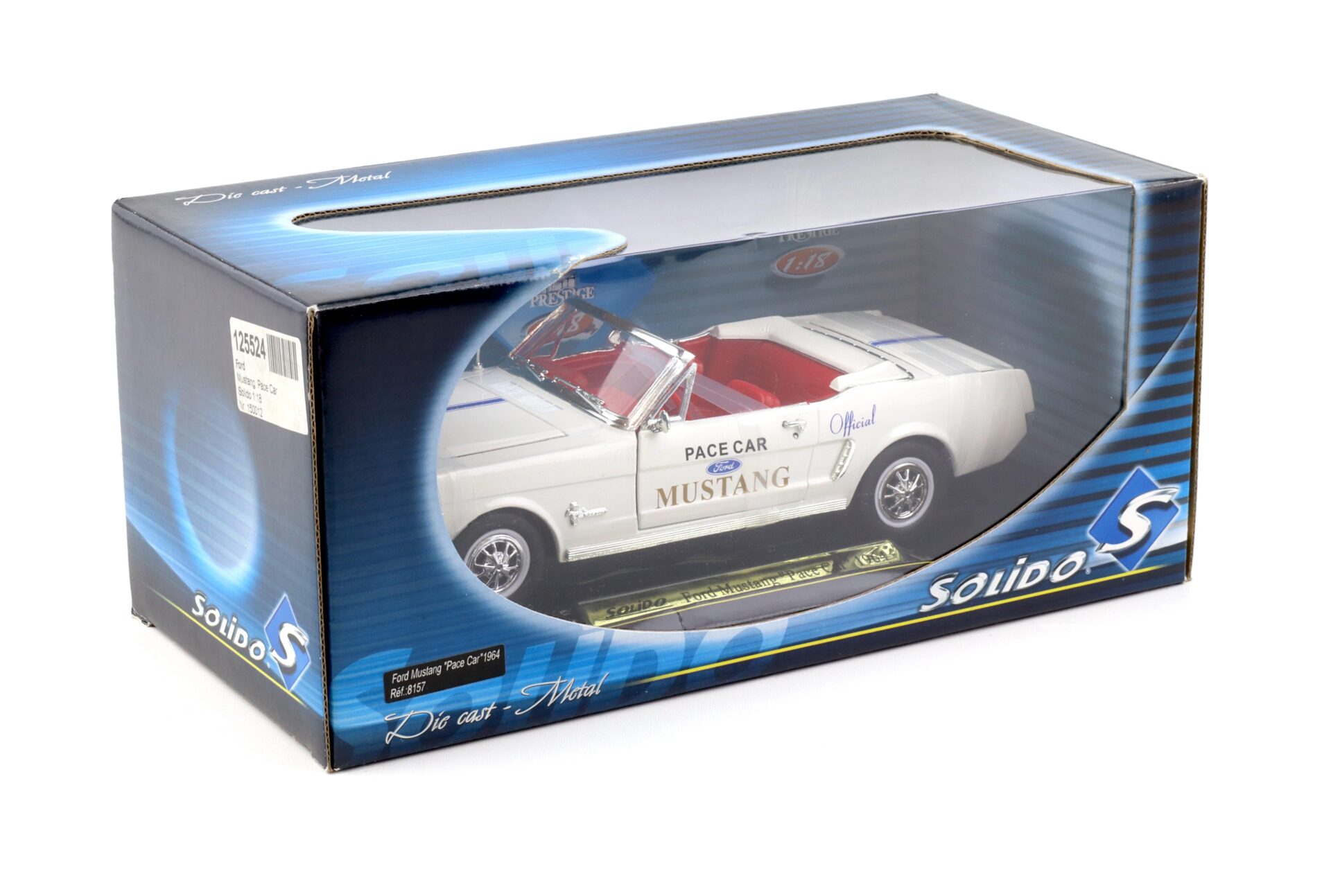 1:18 Solido 1964 Ford Mustang Convertible Pace Car white