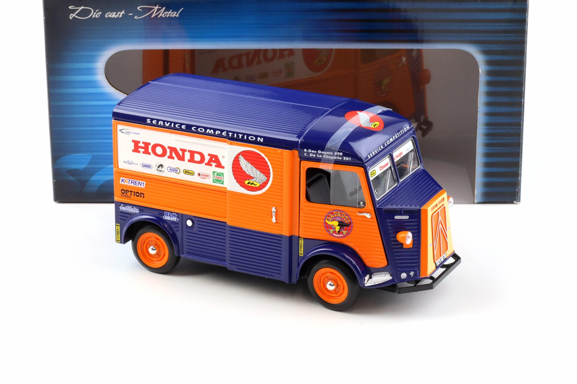 1:18 Solido Citroen HY Honda Japauto TDF Moto 2003 orange/ blue