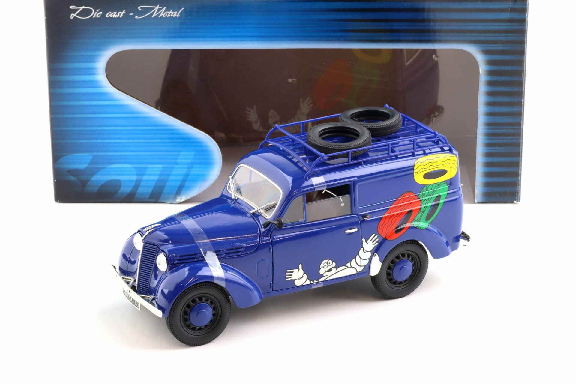 1:18 Solido Renault Juvaquatre 1952 Michelin dark blue