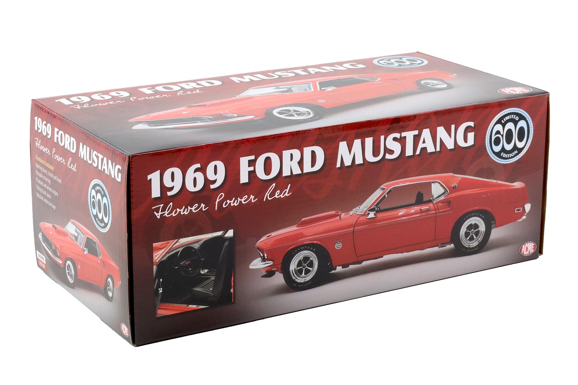 1:18 ACME 1969 Ford Mustang 600 Coupe Flower Power red/orange Limited