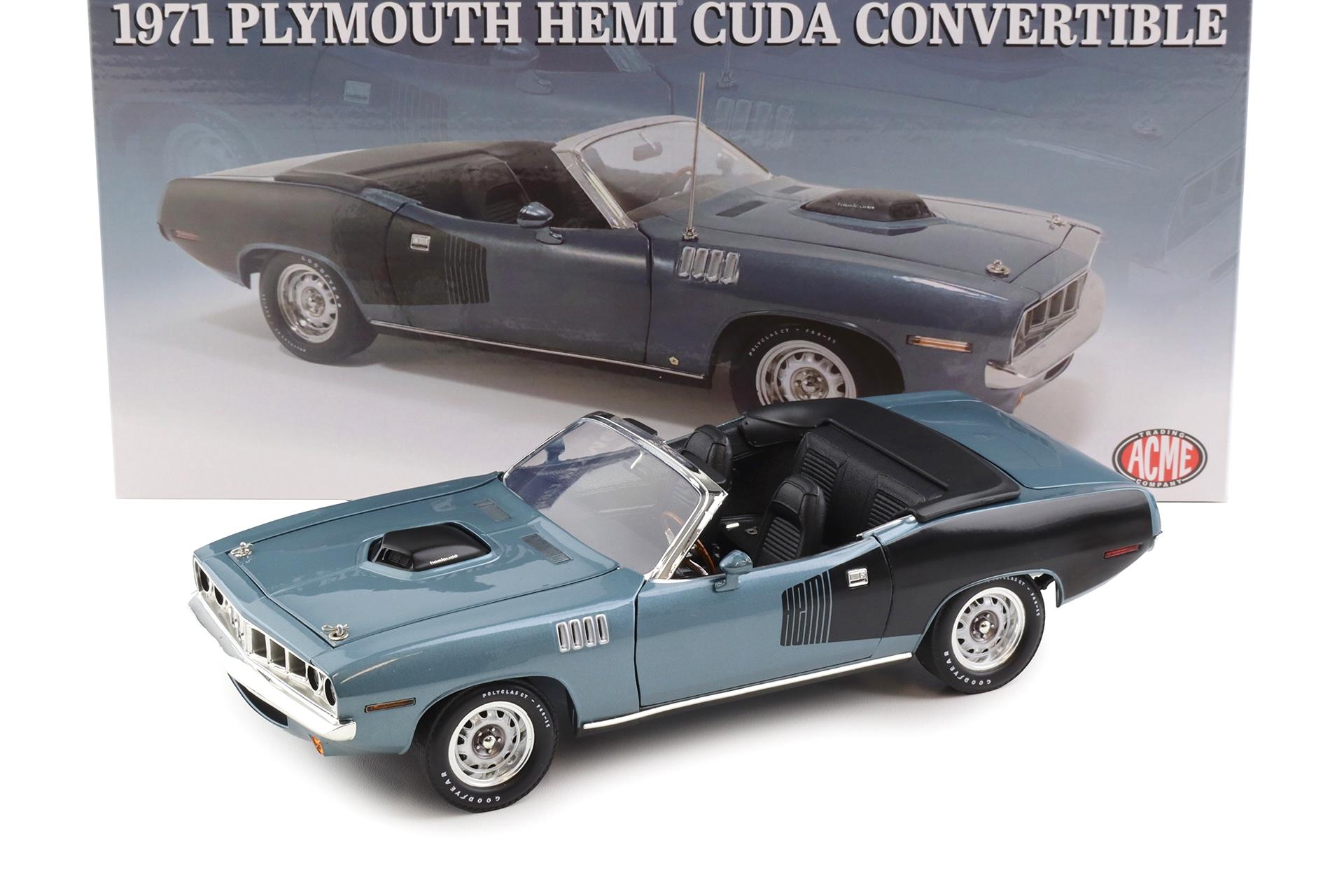 1:18 ACME 1971 Plymouth Hemi Cuda Convertible Winchester grey/ black