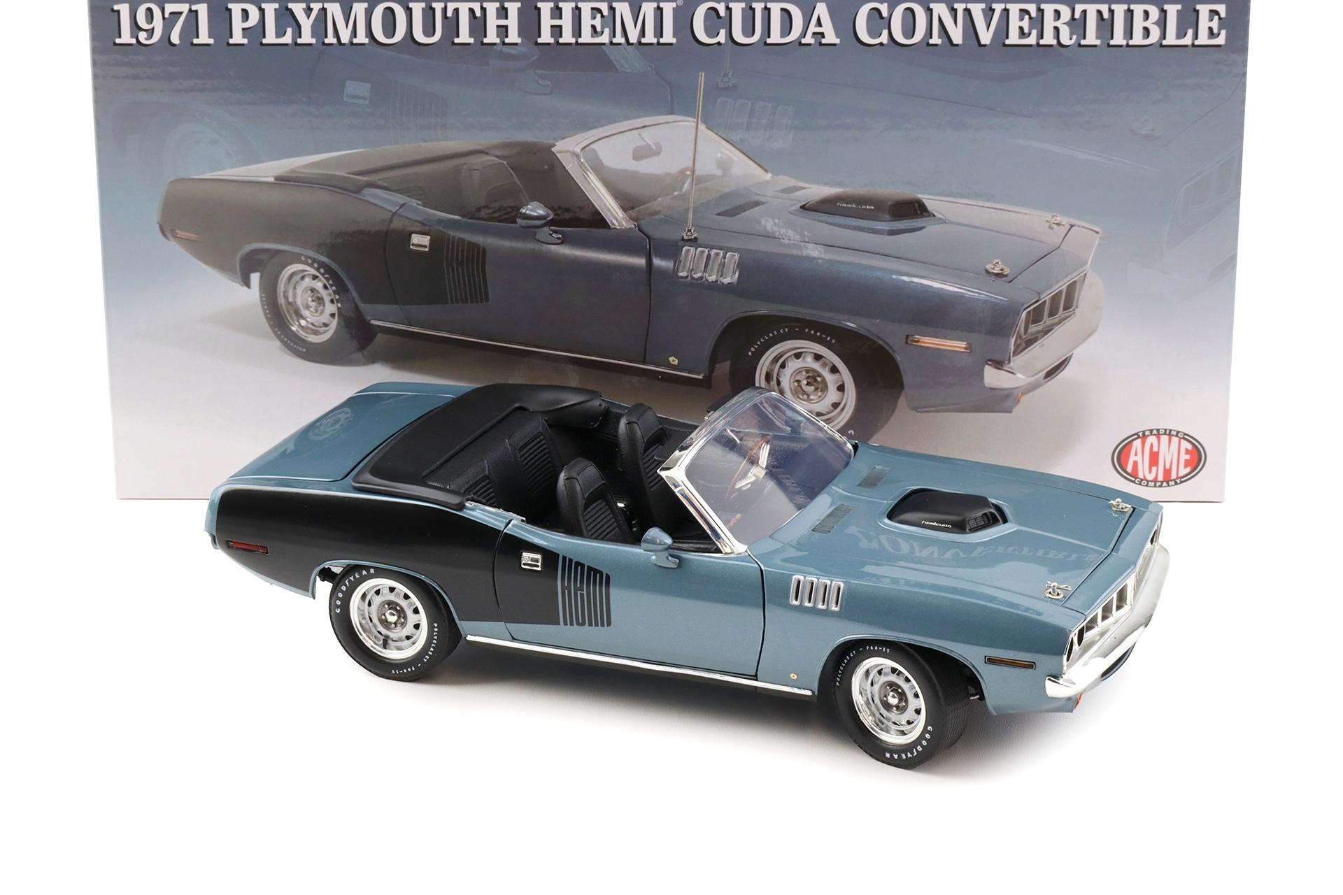 1:18 ACME 1971 Plymouth Hemi Cuda Convertible Winchester grey/ black