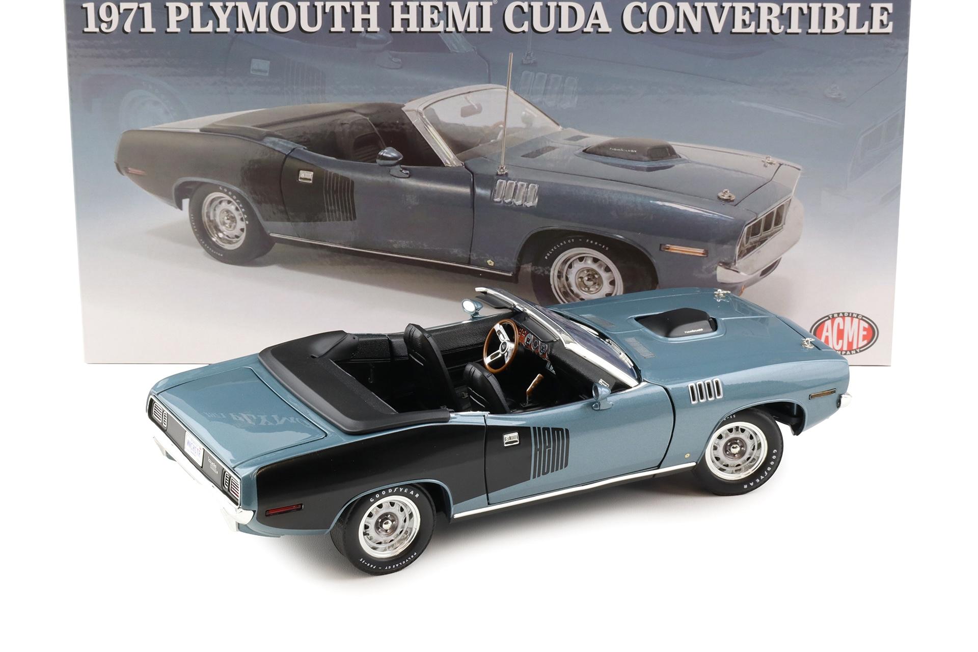 1:18 ACME 1971 Plymouth Hemi Cuda Convertible Winchester grey/ black