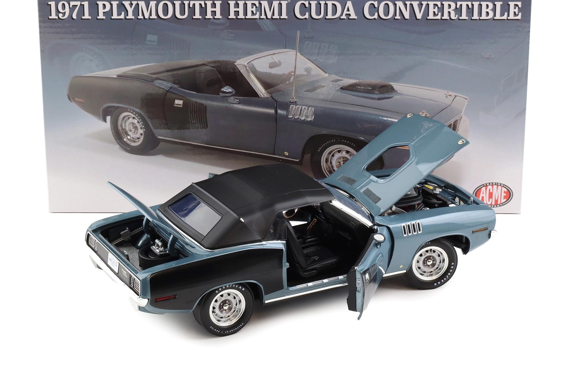 1:18 ACME 1971 Plymouth Hemi Cuda Convertible Winchester grey/ black