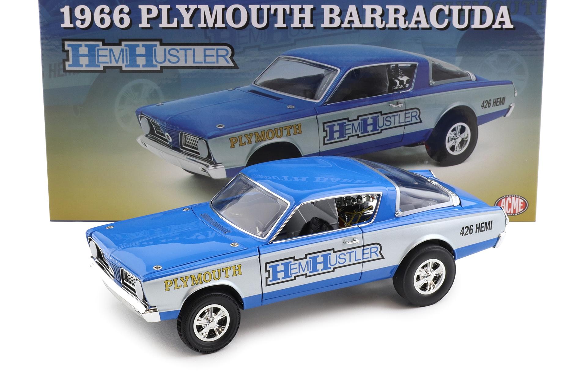 1:18 ACME 1966 Plymouth Barracuda 426 Hemi Hustler blue/ grey