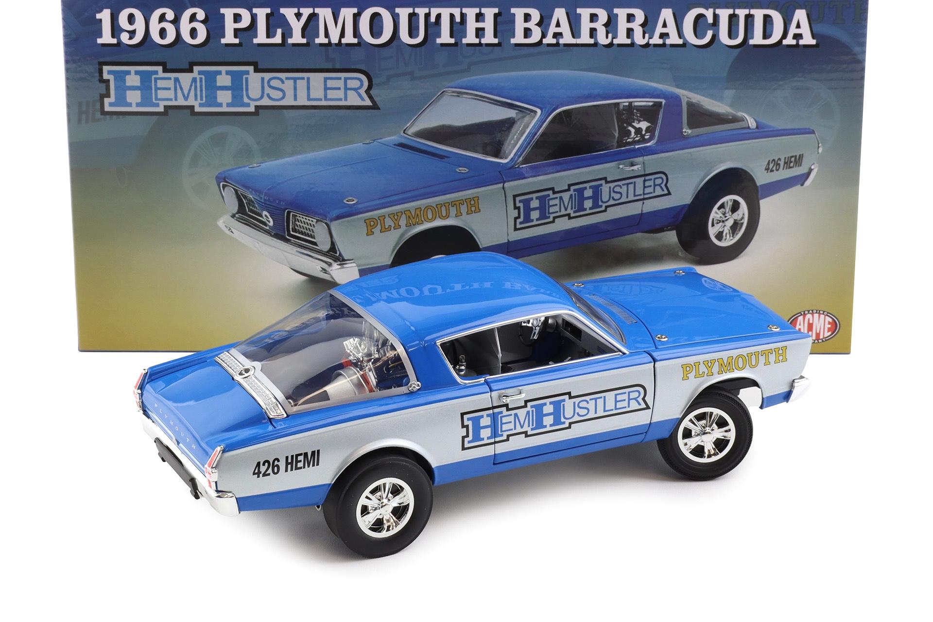 1:18 ACME 1966 Plymouth Barracuda 426 Hemi Hustler blue/ grey