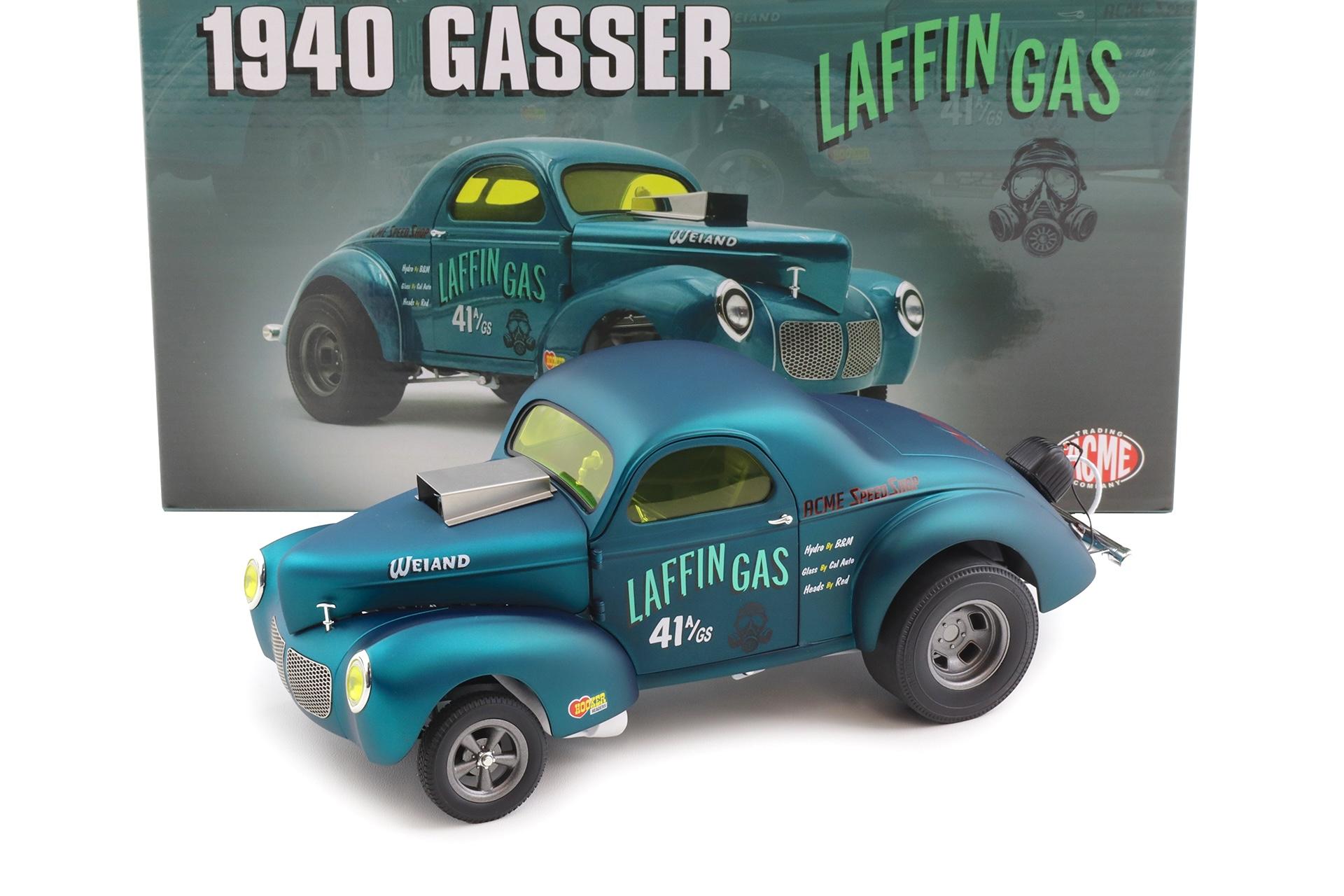 1:18 ACME 1940 Willys Gasser Laffin Gas blue metallic