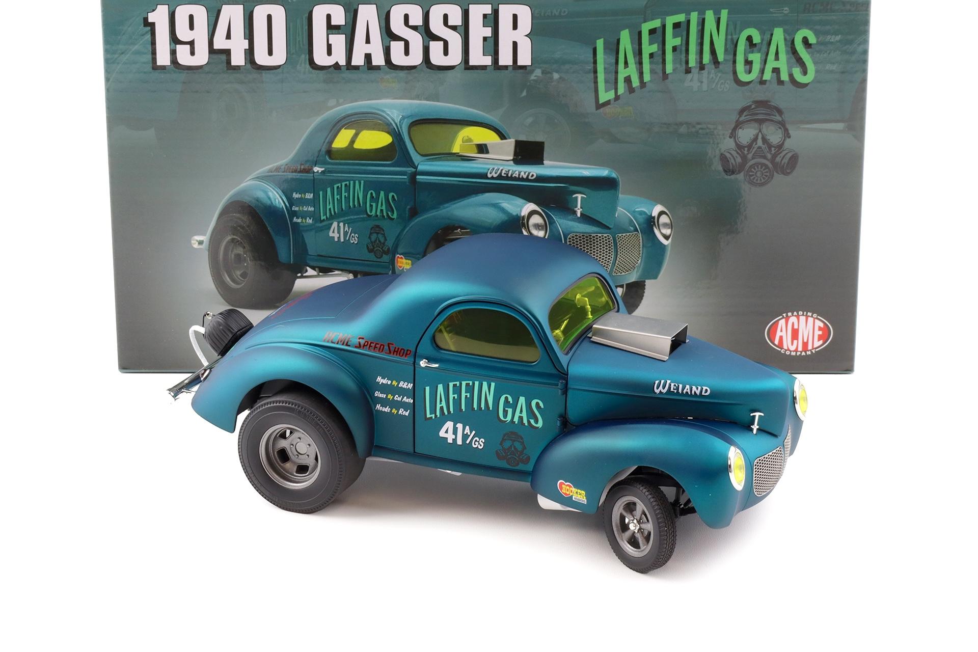 1:18 ACME 1940 Willys Gasser Laffin Gas blue metallic