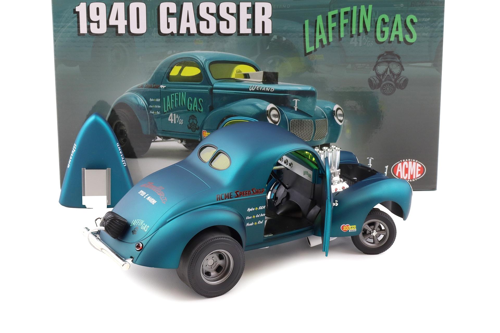 1:18 ACME 1940 Willys Gasser Laffin Gas blue metallic