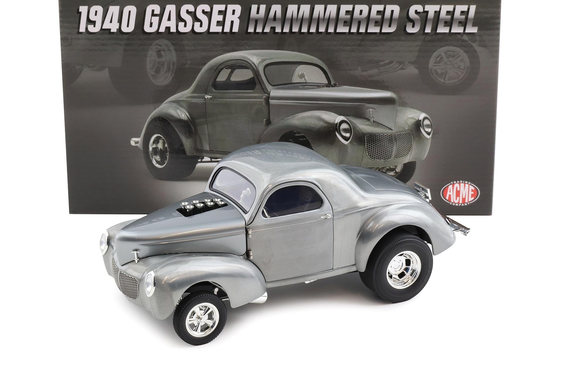 1:18 ACME 1940 Willys Gasser Hammered Steel clear finish