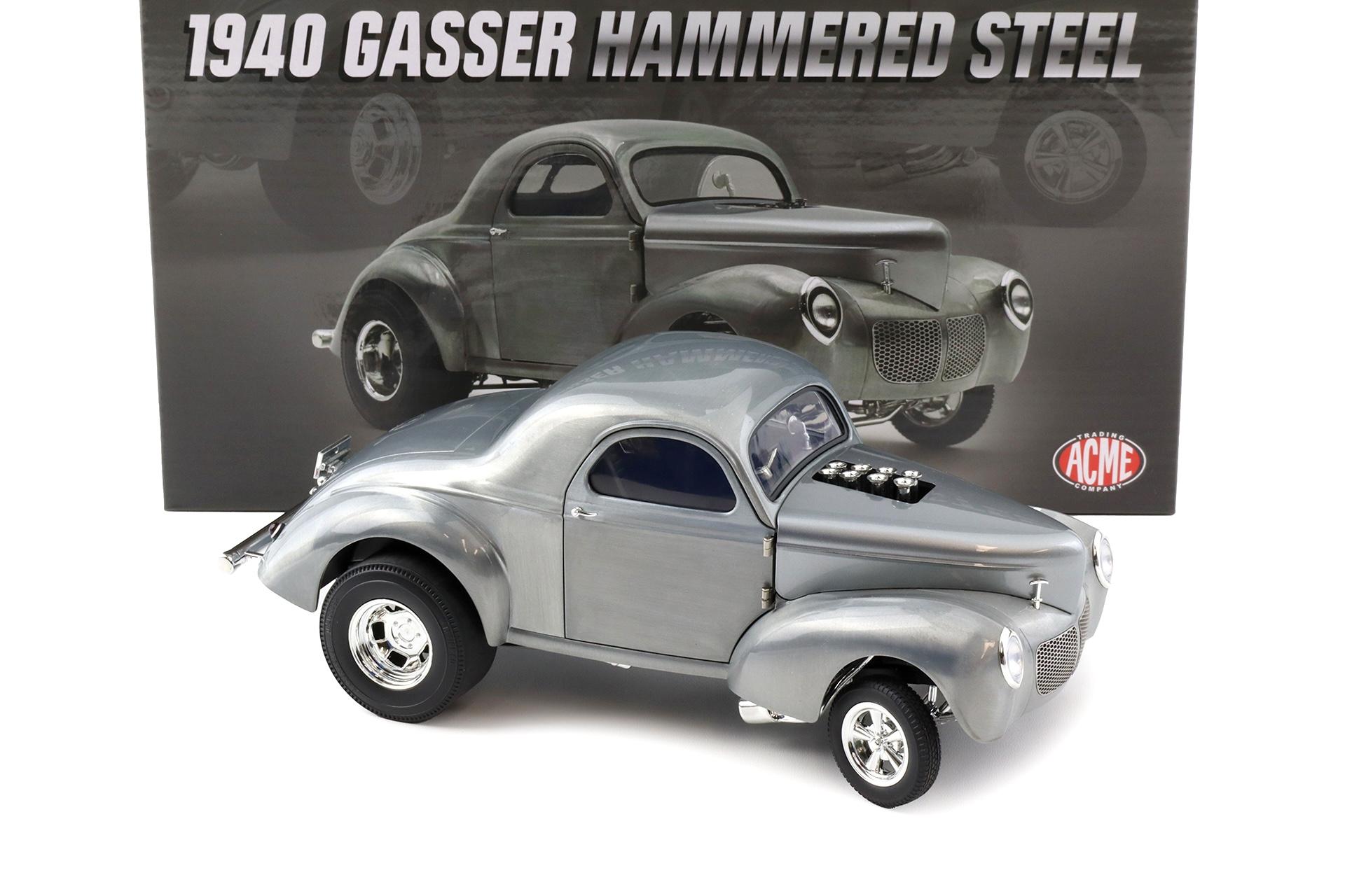1:18 ACME 1940 Willys Gasser Hammered Steel clear finish