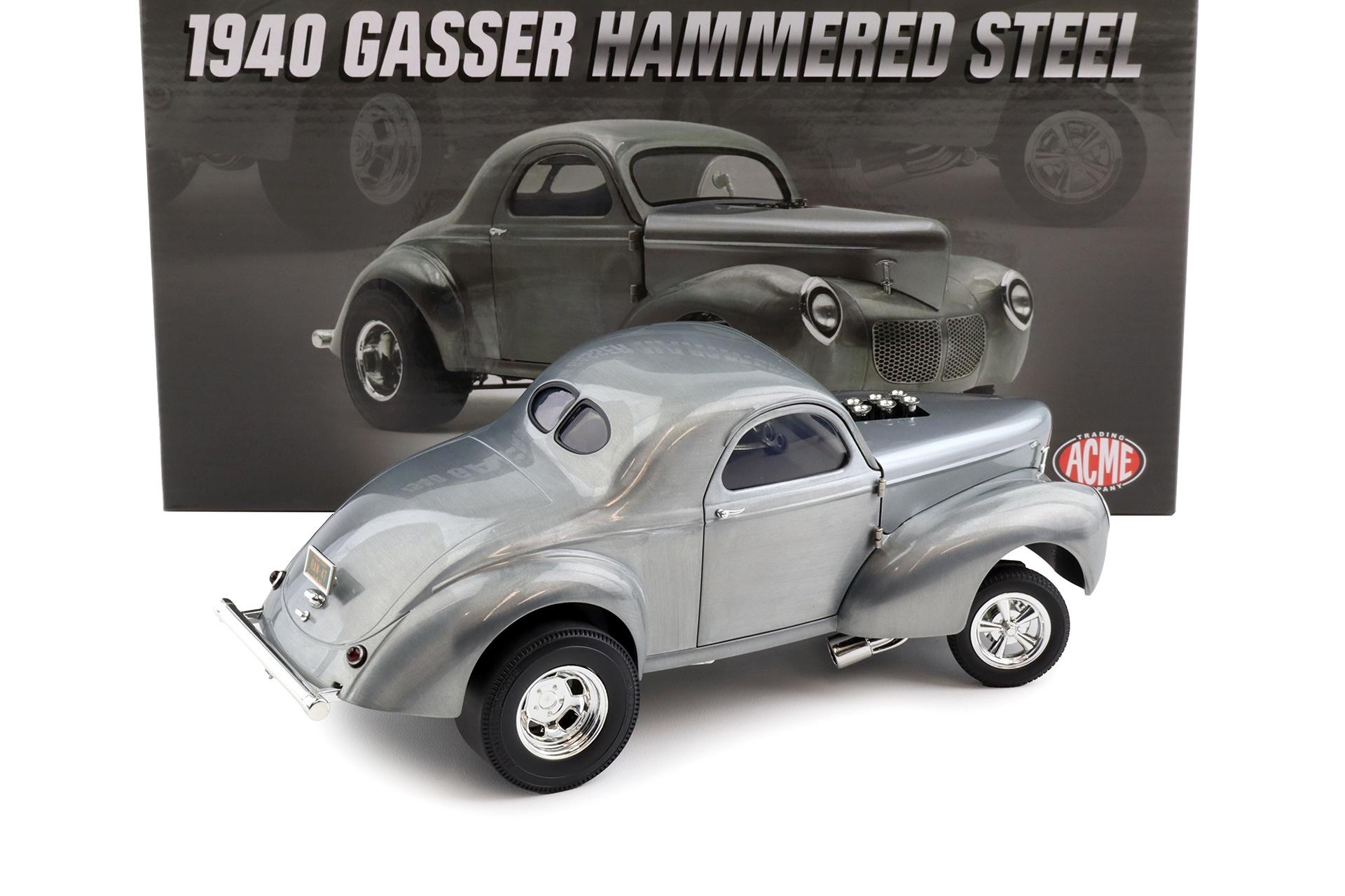 1:18 ACME 1940 Willys Gasser Hammered Steel clear finish