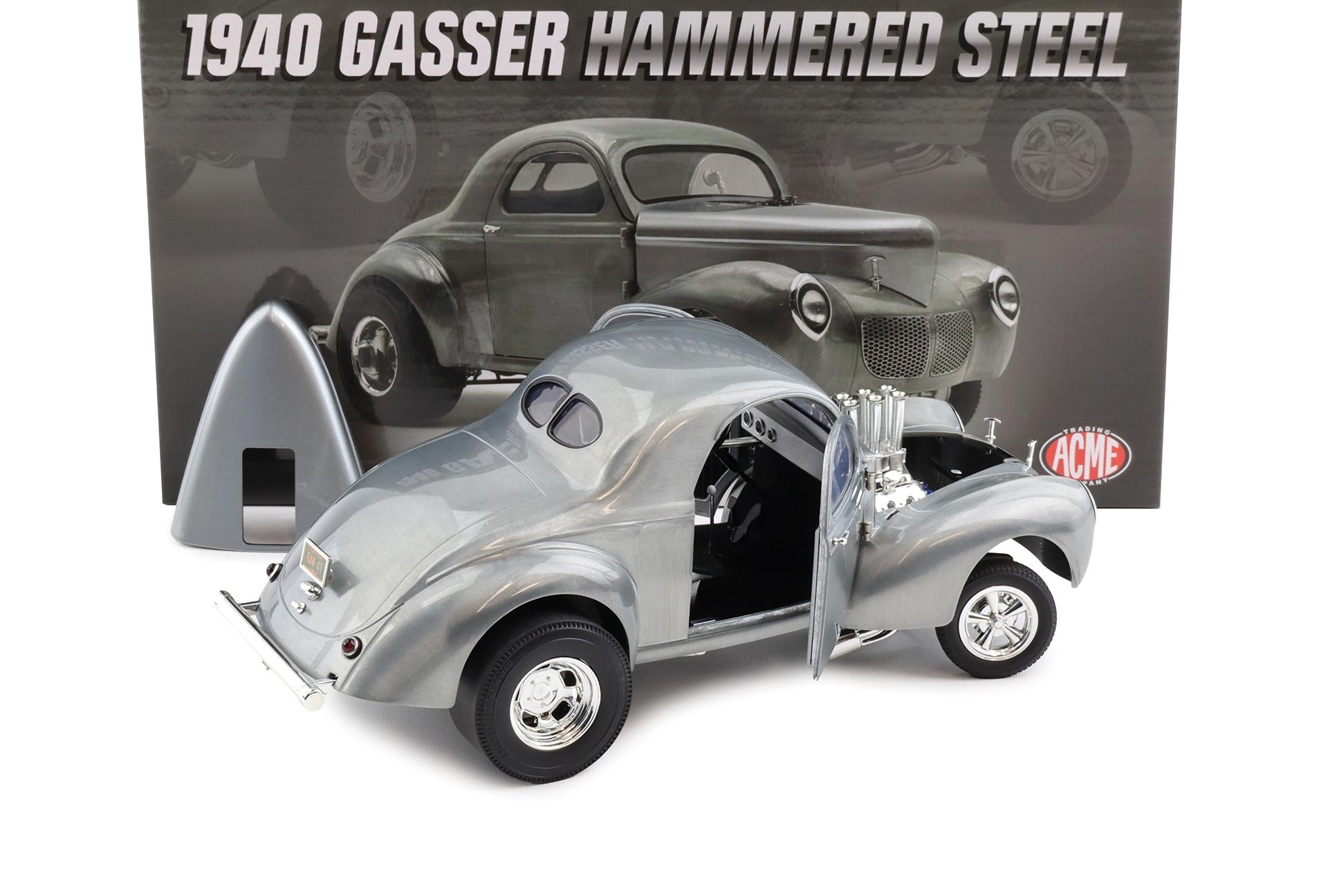 1:18 ACME 1940 Willys Gasser Hammered Steel clear finish