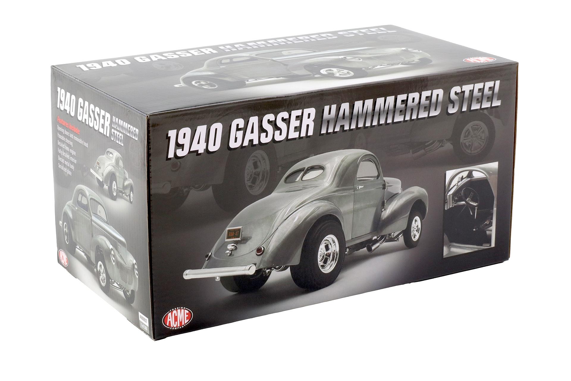 1:18 ACME 1940 Willys Gasser Hammered Steel clear finish