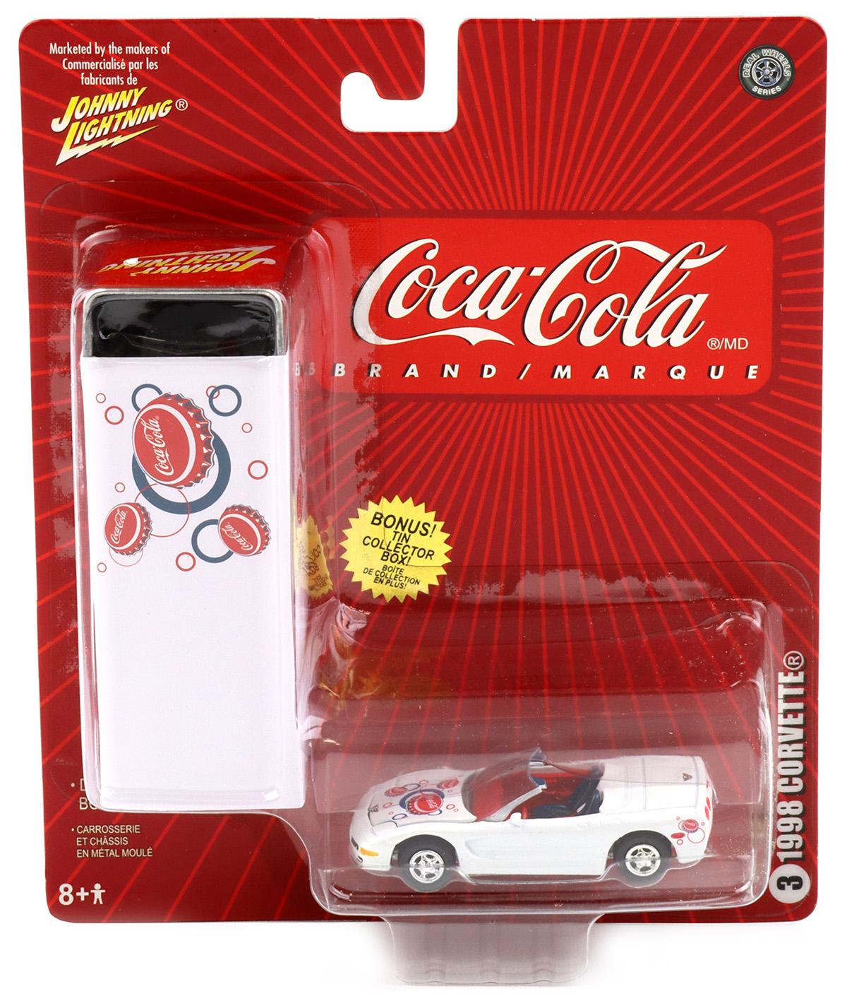 1:64 Johnny Lightning 1998 Corvette white Coca Cola Brand