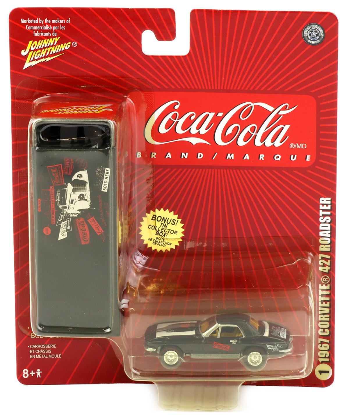 1:64 Johnny Lightning 1967 Corvette 427 roadster black Coca Cola Brand