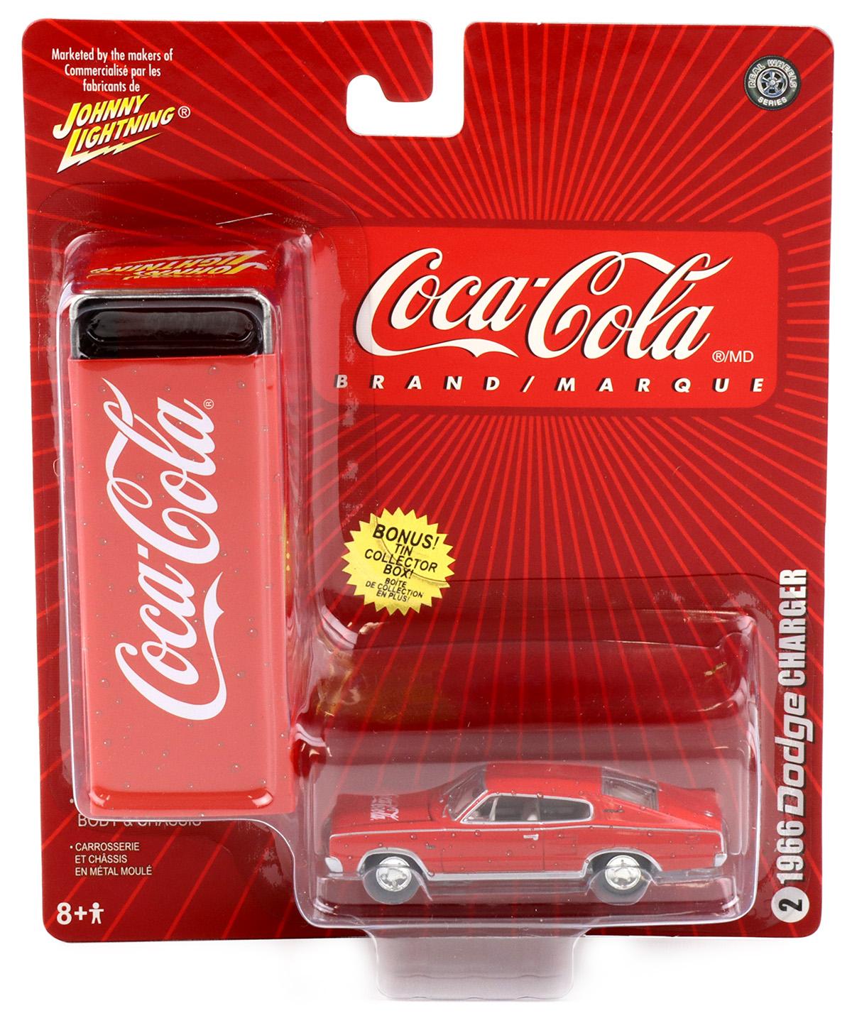 1:64 Johnny Lightning 1966 Dodge Charger red Coca Cola Brand
