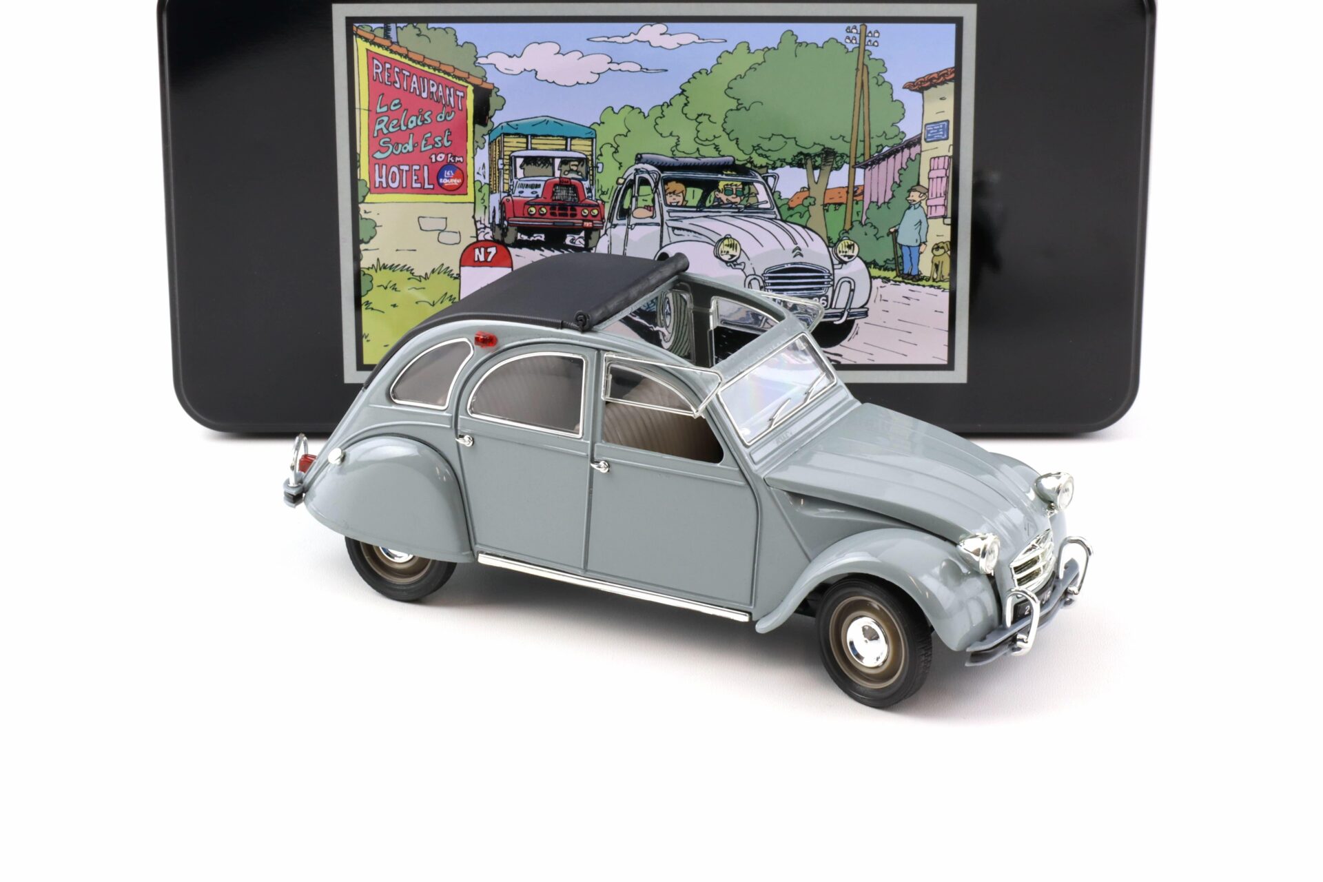 1:18 Solido Citroen 2 CV Ente 1966 grey with metal box