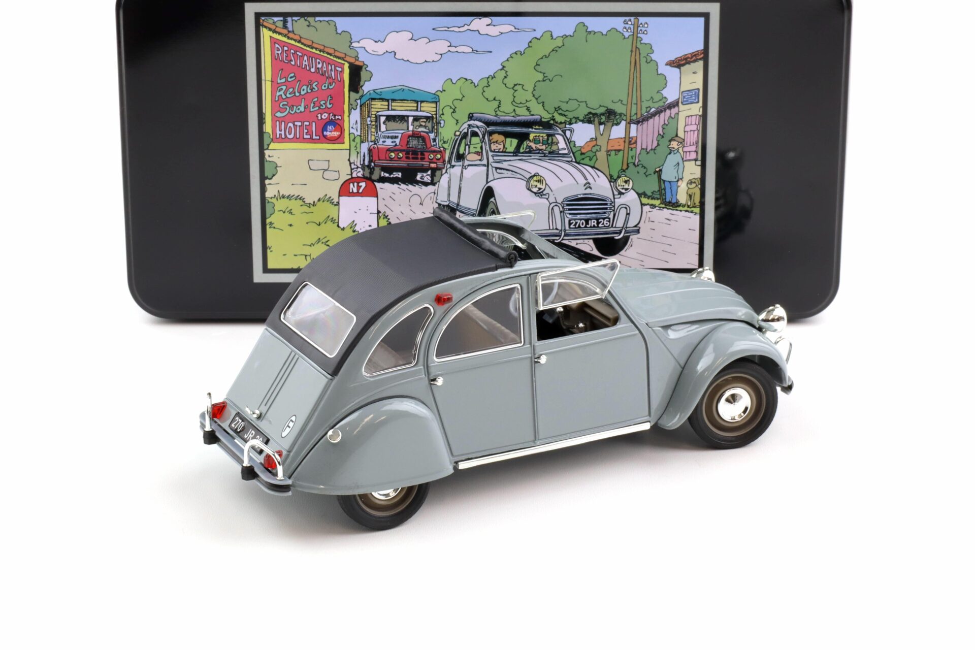1:18 Solido Citroen 2 CV Ente 1966 grey with metal box