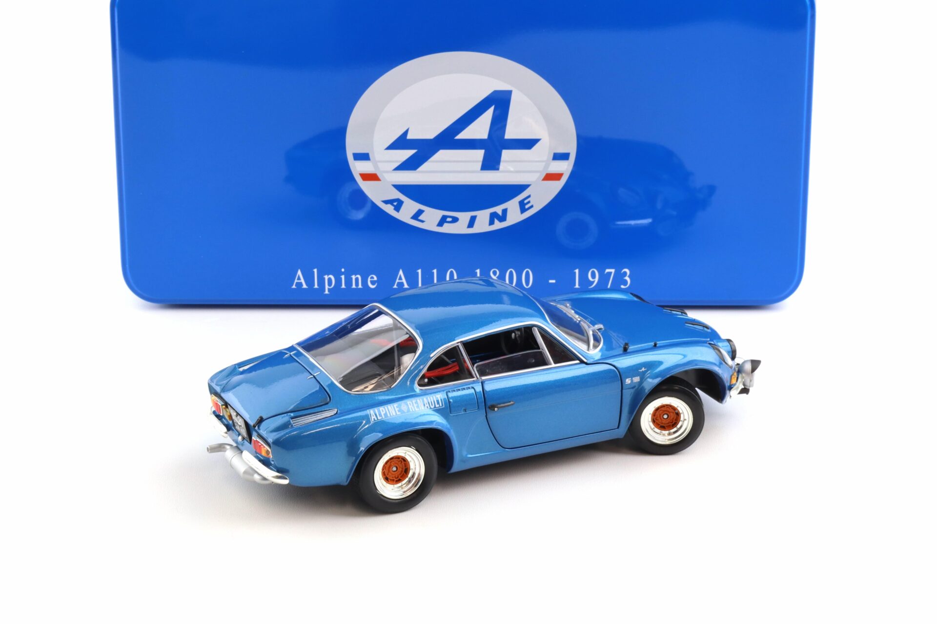 1:18 Solido Alpine A110 1800 Coupe 1973 blue metallic with metal box