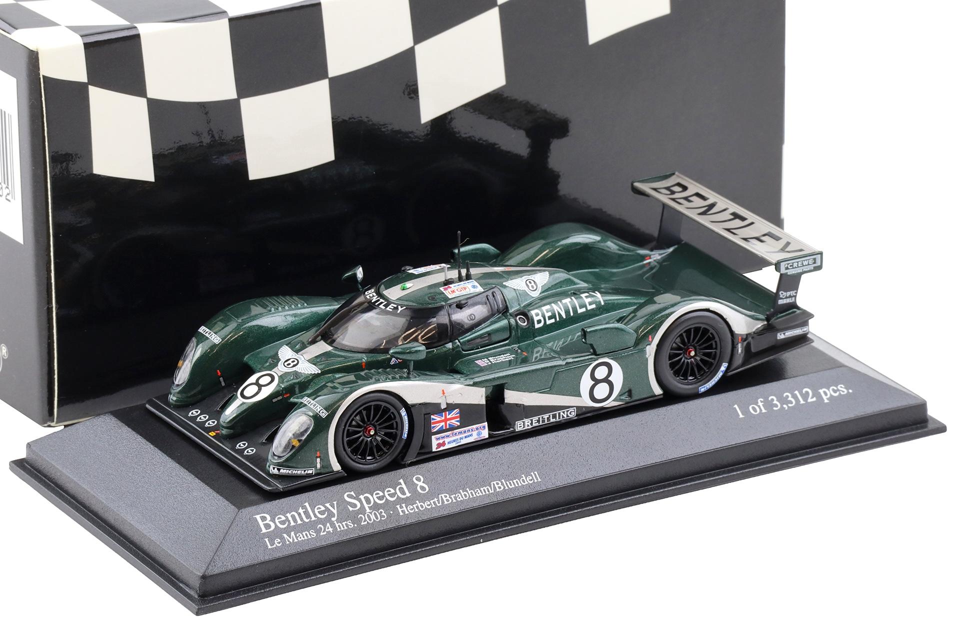 1:43 Minichamps Bentley Speed 8 Le Mans 24h 2003 #8 Herbert/ Brabham