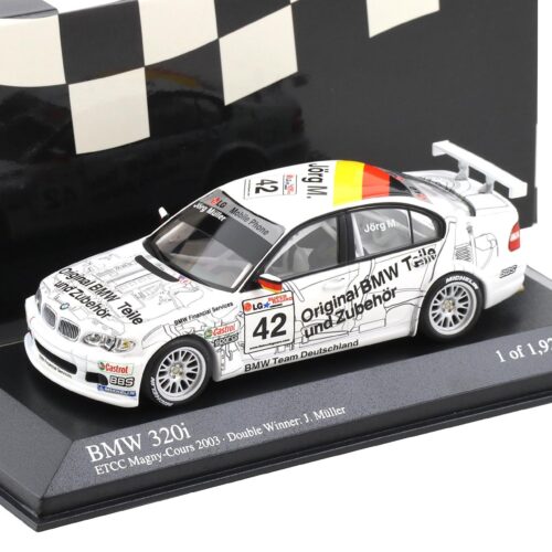 1:43 Minichamps BMW 320i E46 Team Deutschland ETCC Magny Cours 03 Winner Müller