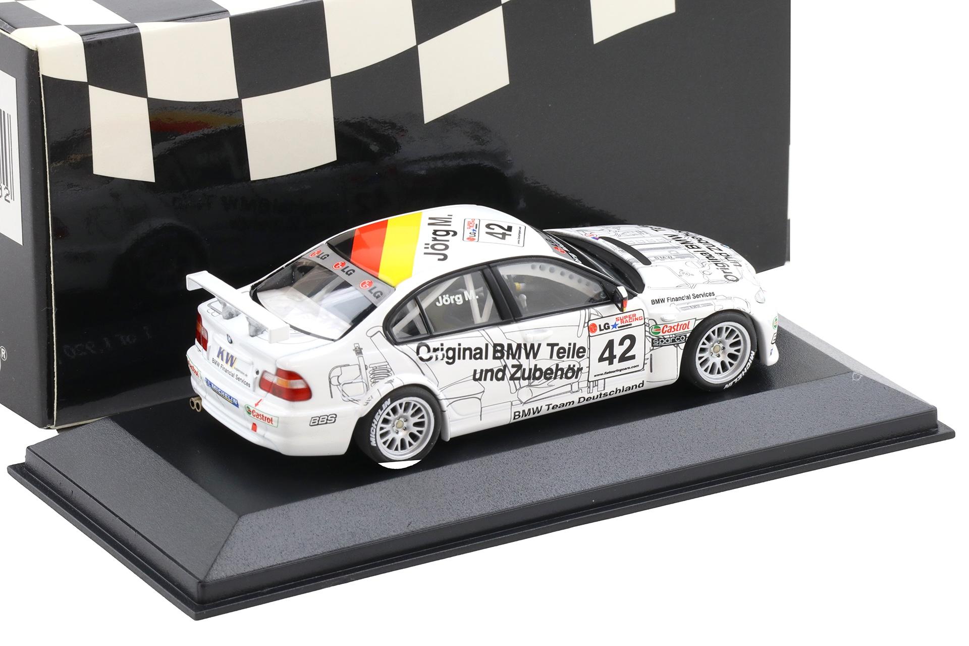 1:43 Minichamps BMW 320i E46 Team Deutschland ETCC Magny Cours 03 Winner Müller