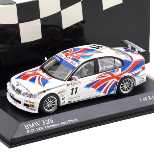 1:43 Minichamps BMW 320i E46 Team UK ETCC 2004 Champion Priaulx #11