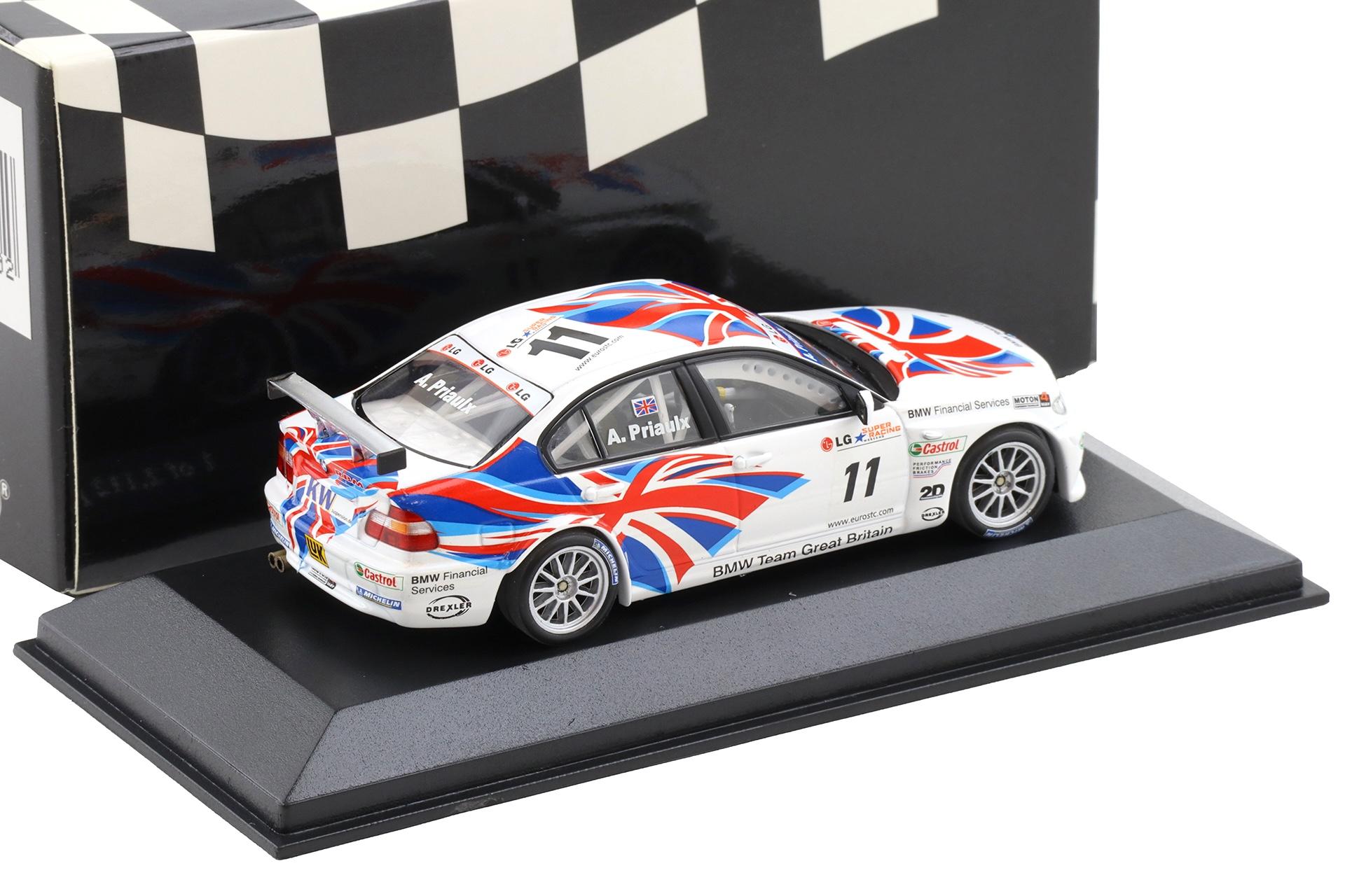 1:43 Minichamps BMW 320i E46 Team UK ETCC 2004 Champion Priaulx #11
