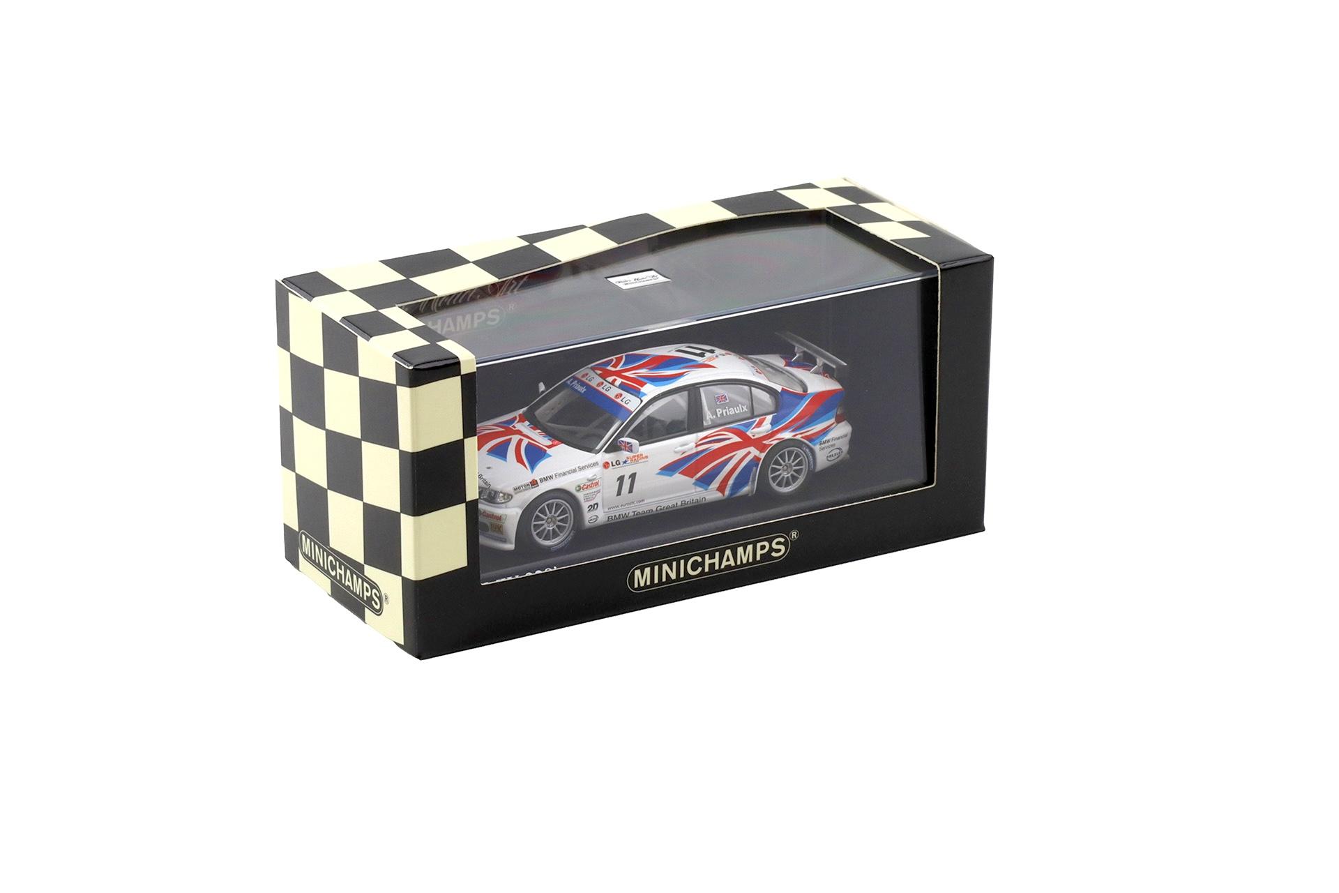 1:43 Minichamps BMW 320i E46 Team UK ETCC 2004 Champion Priaulx #11