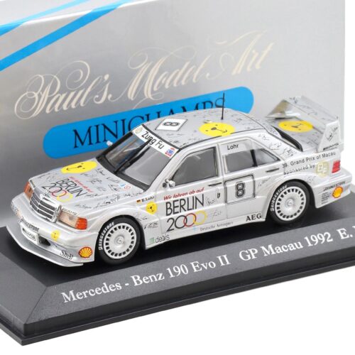 1:43 Minichamps Mercedes 190E EVO 2 AMG Berlin 2000 GP Macau 1992 E.Lohr #8