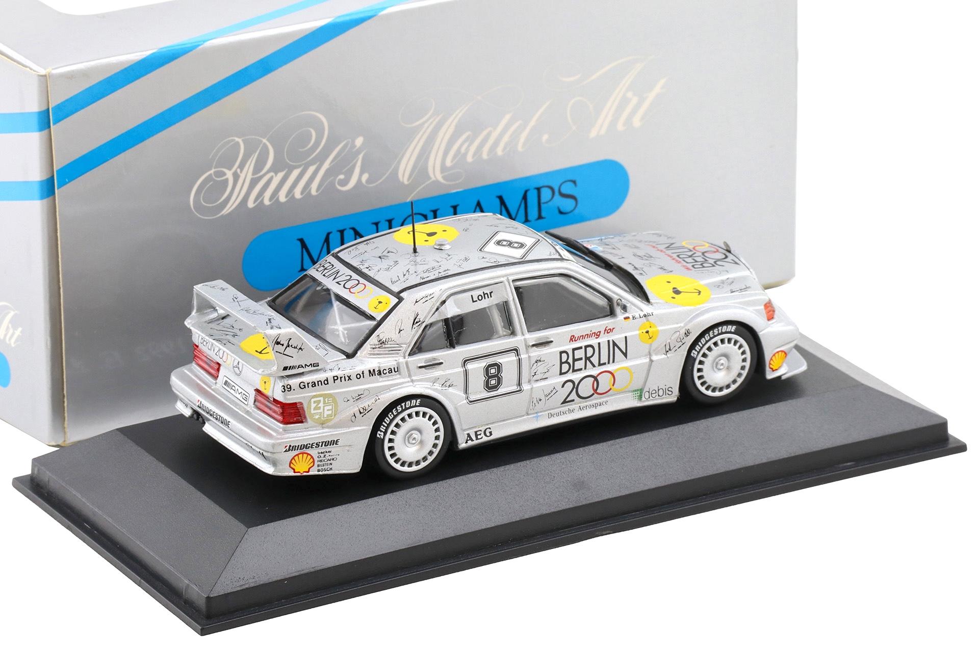 1:43 Minichamps Mercedes 190E EVO 2 AMG Berlin 2000 GP Macau 1992 E.Lohr #8