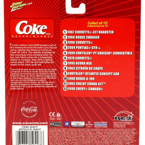 1:64 Johnny Lightning 1998 Chevy Camaro red Coca Cola Brand