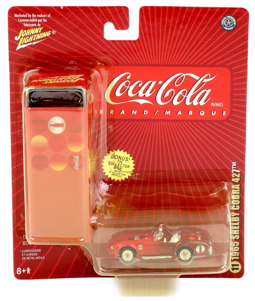 1:64 Johnny Lightning 1965 Shelby Cobra 427 red Coca Cola Brand