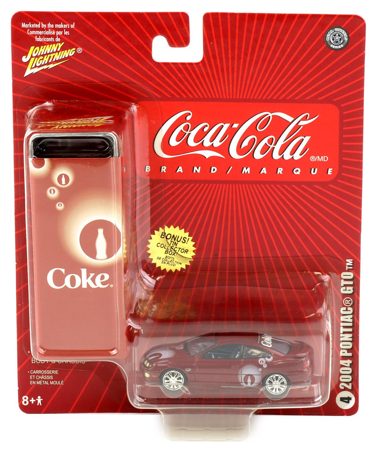 1:64 Johnny Lightning 2004 Pontiac GTO dark red Coca Cola Brand