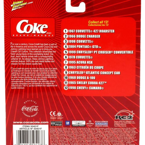 1:64 Johnny Lightning 2004 Pontiac GTO dark red Coca Cola Brand