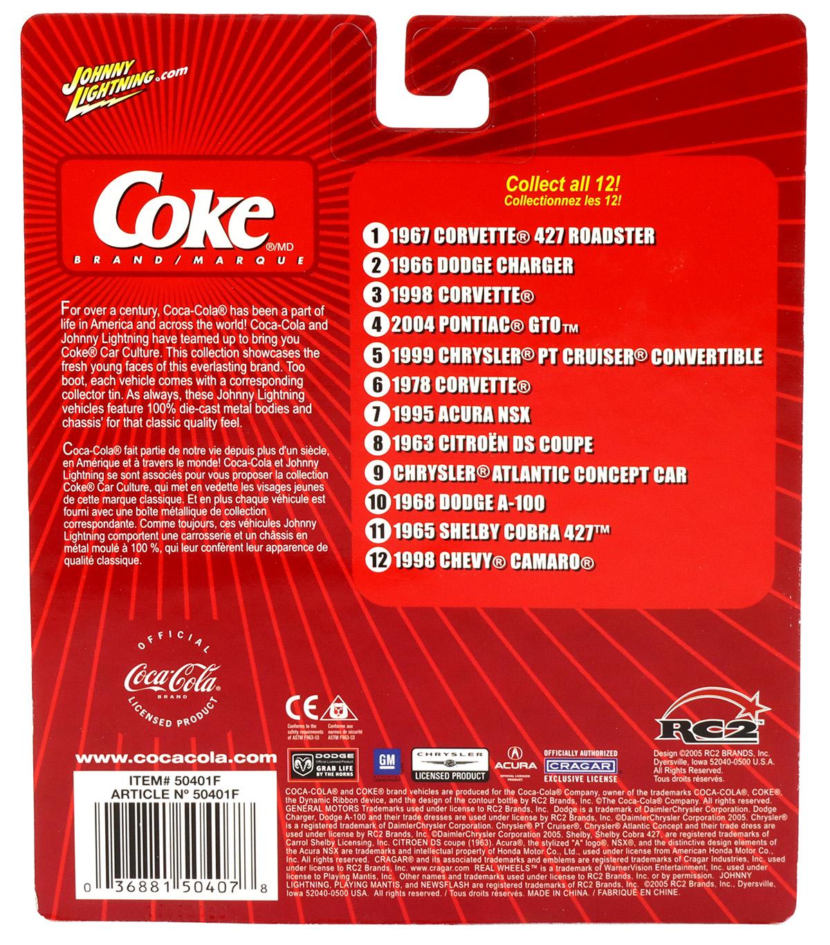 1:64 Johnny Lightning 2004 Pontiac GTO dark red Coca Cola Brand