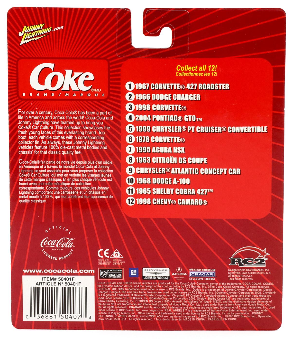 1:64 Johnny Lightning 1955 Acura NSX red/ black Coca Cola Brand