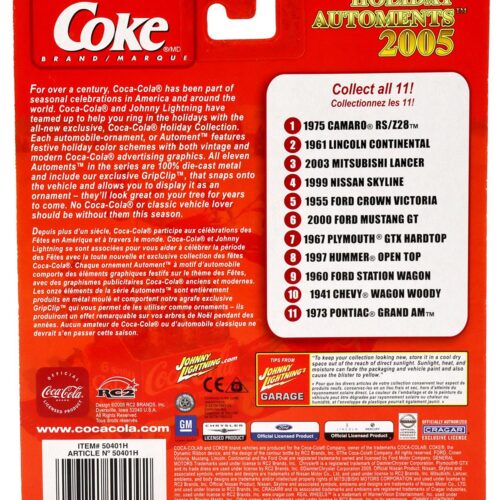 1:64 Johnny Lightning 1955 Ford Crown Victoria Coca Cola Brand Holliday Automents 2005