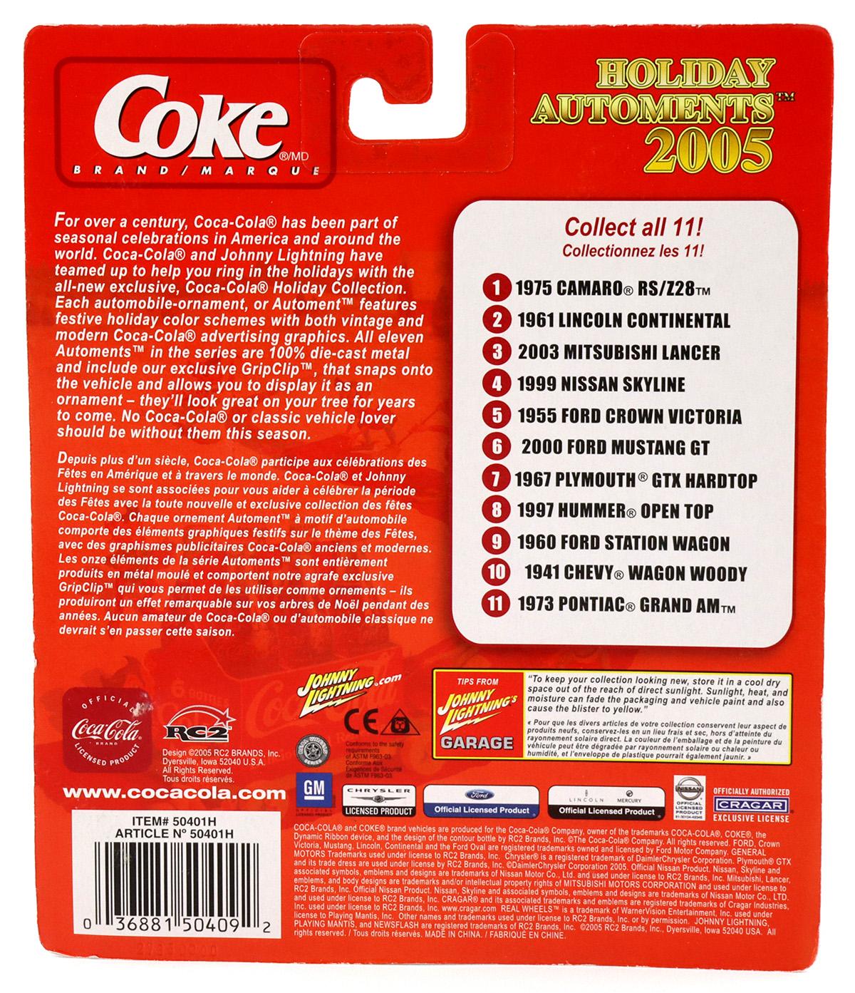 1:64 Johnny Lightning 1967 Plymouth GTX Hardtop dark grey metallic Holiday Automents 2005 Coca Cola Brand