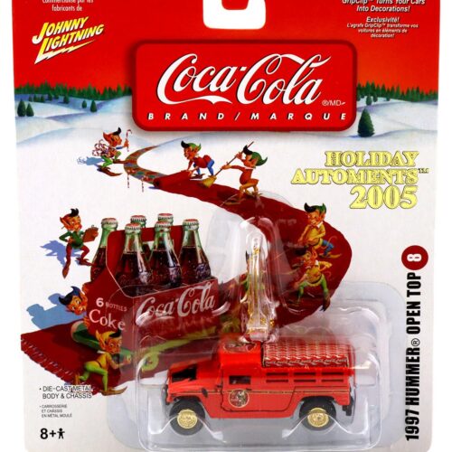 1:64 Johnny Lightning 1997 Ford Hummer Open Top red Holiday Automents 2005 Coca Cola Brand